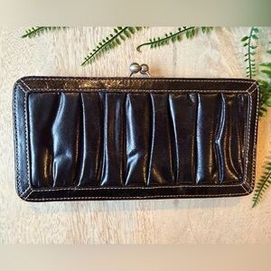 Fossil New Black Patent Leather Clutch Wallet